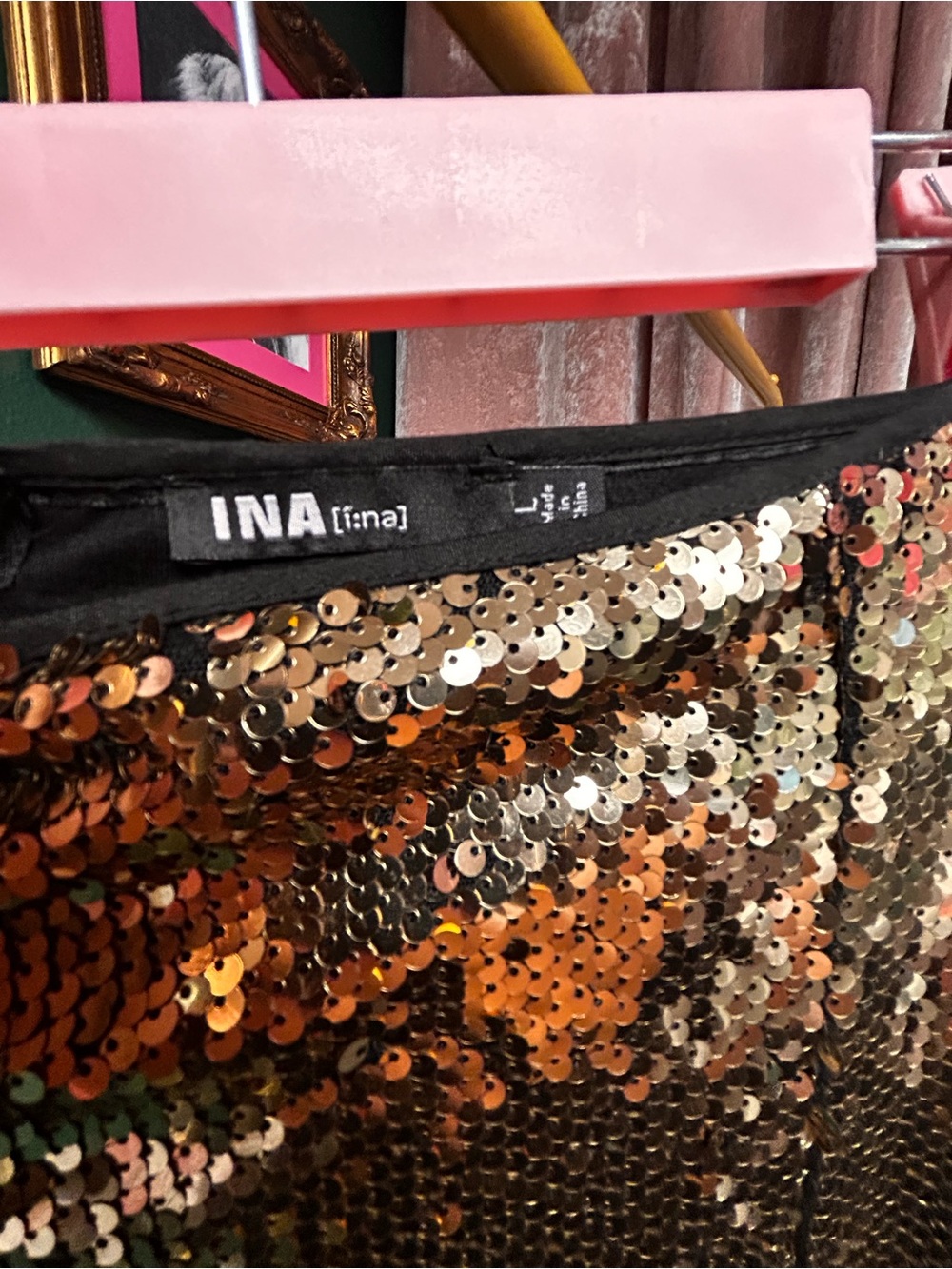 Ina Gold Sequin Maxi Skirt - Picture 3 of 3